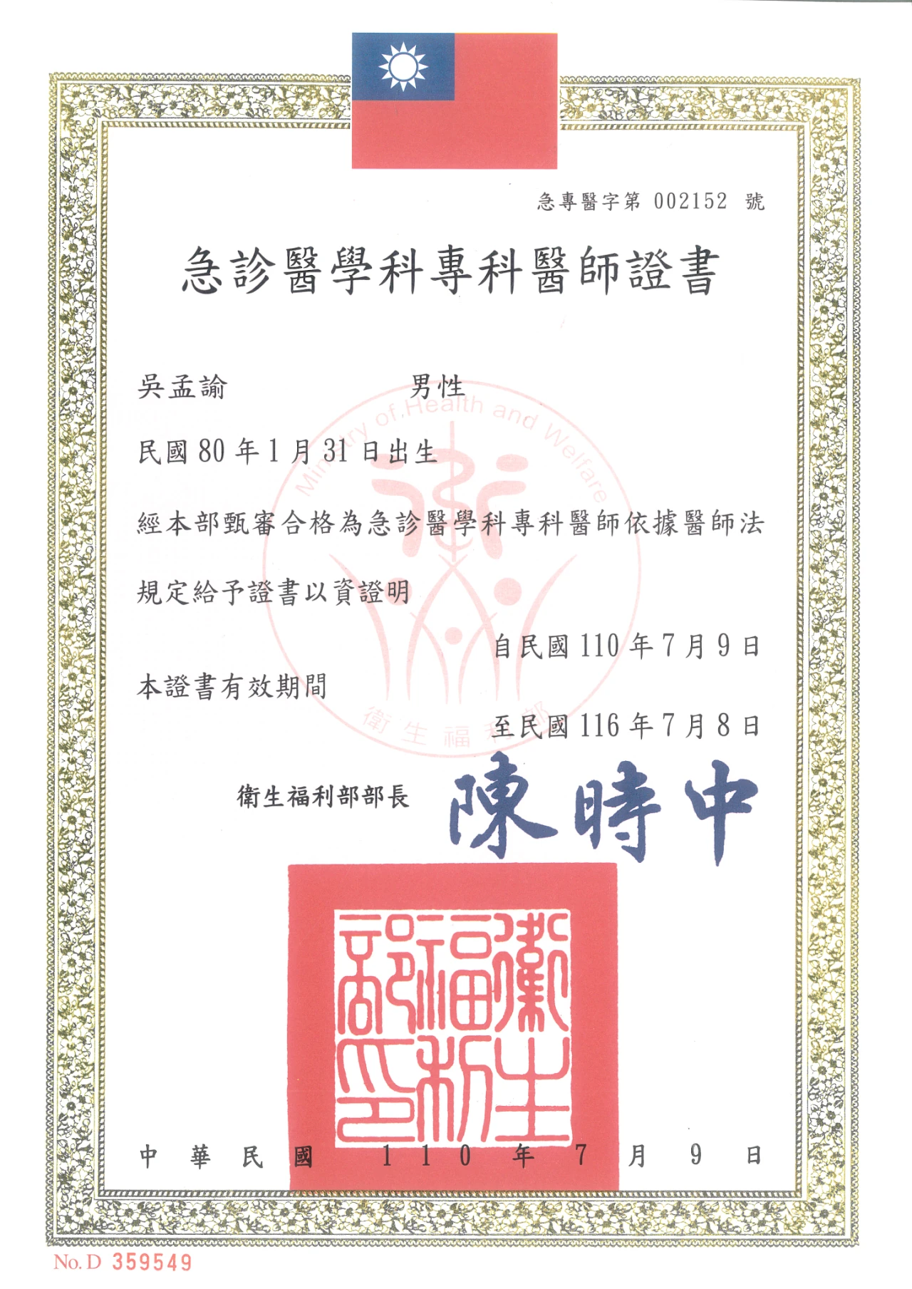 2021 急診醫學專科醫師